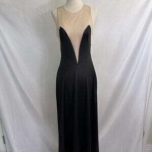 Vintage Formfit Rogers Nylon Gown Wide Sweep Black Sheer SMALL USA